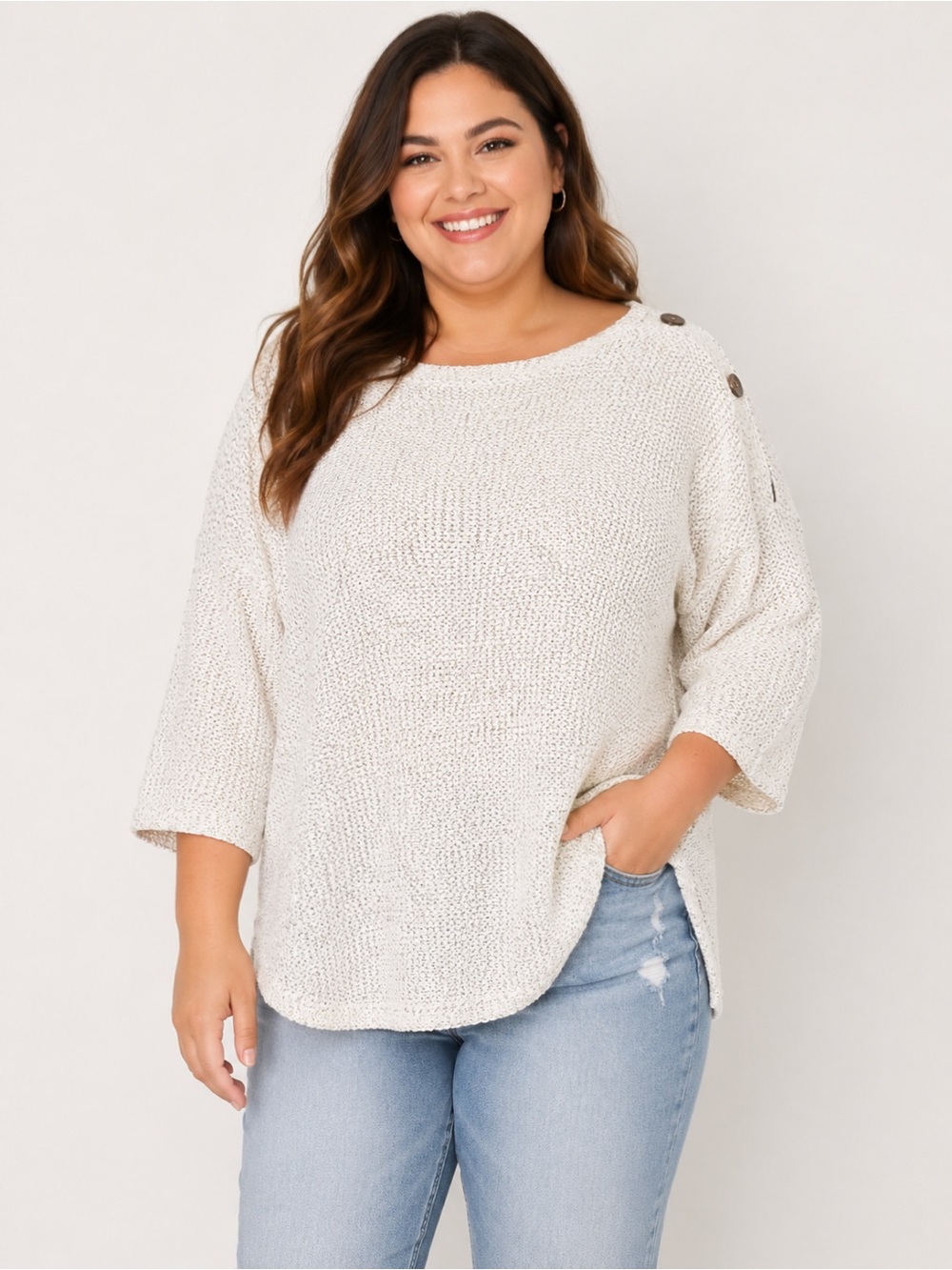 Chances R 3/4 Sleeve Light Sweater Top